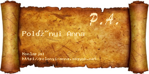 Polónyi Anna névjegykártya