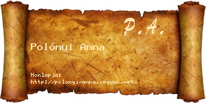 Polónyi Anna névjegykártya