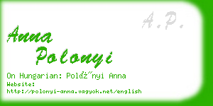 anna polonyi business card